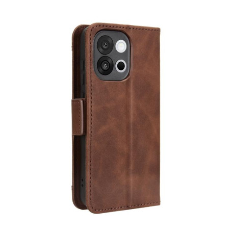Чехол-книжка Skin Feel Calf на OnePlus 13T - коричневый