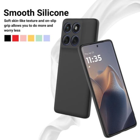 Силіконовий чехол Solid Color Liquid Silicone на Motorola Edge 60 Pro+ - чорний