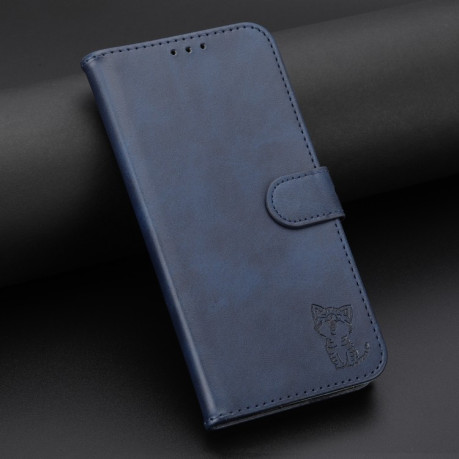 Чехол-книжка Happy Cat Pattern для Samsung Galaxy A56 5G - синий
