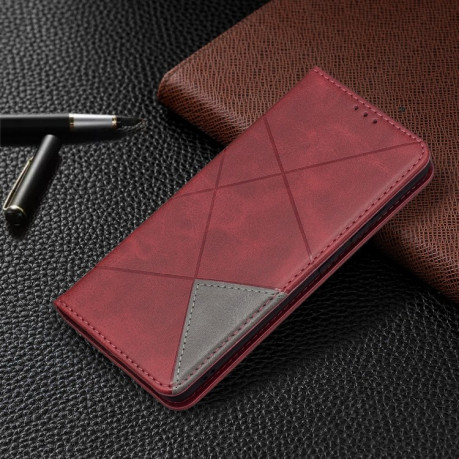 Чехол-книжка Rhombus Texture на Samsung Galaxy A32 4G - красный