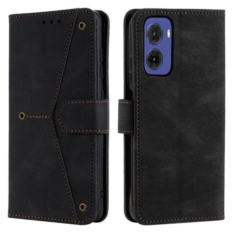 Чехол-книжка Nail Skin Feel Stitching Calf Texture Leather для Motorola Moto G05 - черный