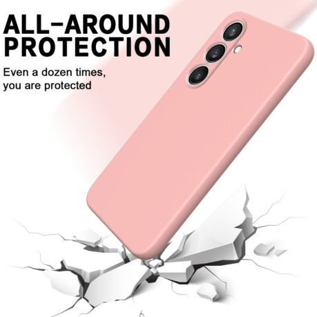 Силиконовый чехол Solid Color Liquid Silicone на Samsung Galaxy S24 FE 5G - розовый