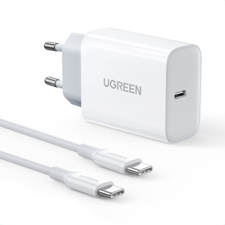Зарядний пристрій Ugreen USB Type C PD 30W with USB Type C cable 2m - білий