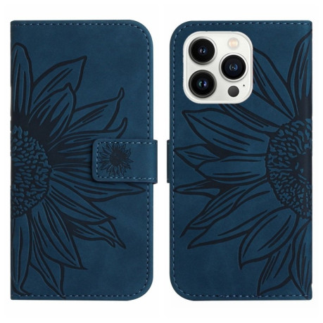 Чехол-книжка Skin Feel Sun Flower для iPhone 15 Pro Max - синий