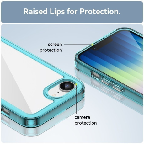Противоударный чехол Colorful Acrylic Series для iPhone 16e - синий