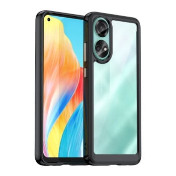 Протиударний чохол Colorful Acrylic Series із кольоровою силіконовою боковиною на OPPO A78 4G - чорний