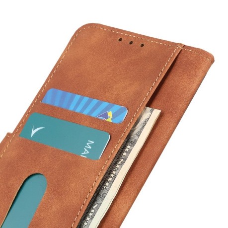 Чехол-книжка KHAZNEH Cowhide Texture на Vivo S12 / V23 5G - коричневый