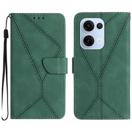 Чохол-книжка Stitching Embossed Leather для OPPO Reno13 Global - зелений