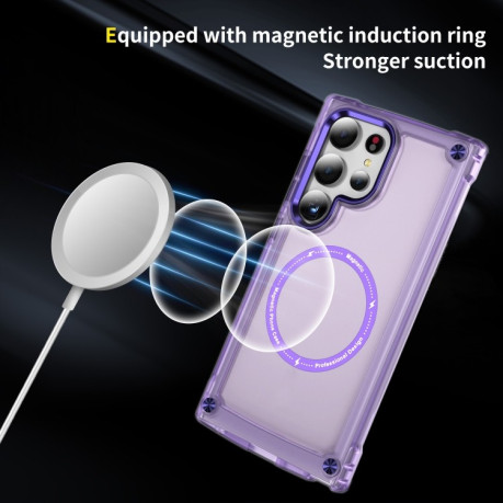 Противоударный чехол Skin Feel MagSafe Magnetic для Samsung Galaxy S24 Ultra 5G - фиолетовый