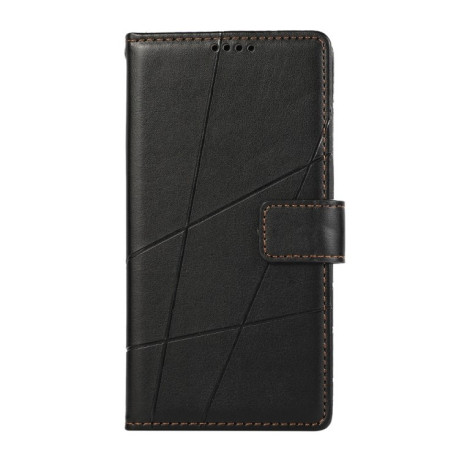 Чехол-книжка противоударная PU Genuine Leather Texture Embossed Line для Samsung Galaxy A35 - черный