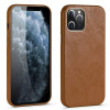 Кожаный чехол Lambskin Texture для iPhone 12 - коричневый