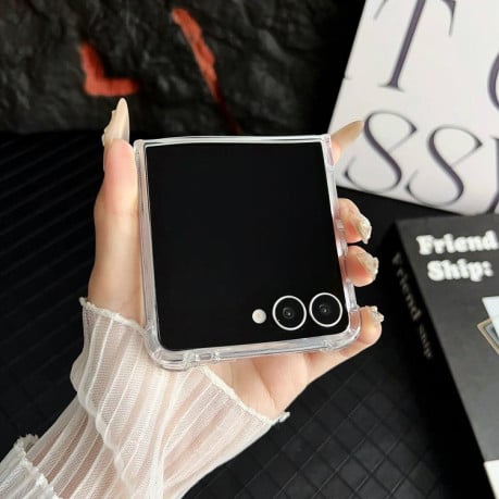 Прозрачный чехол с MagSafe усиленными углами гибрид PC+TPU на Samsung Galaxy Flip 7 5G