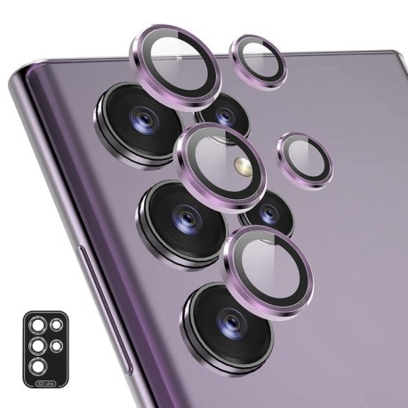 Захисне скло на камеру ENKAY Aluminium для Samsung Galaxy S23 Ultra 5G - фіолетове