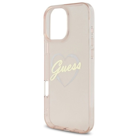 Оригинальный чехол Guess IML Heart для iPhone 16 Pro Max - Pink