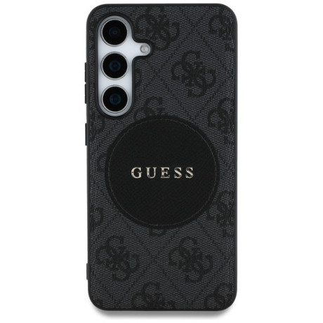 Оригінальний чохол Guess 4G Round Patch Classic Logo MagSafe для Samsung Galaxy S25 Plus - black