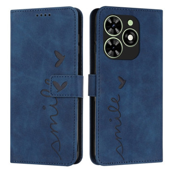 Чехол-книжка в стиле Retro мягкое покрытие Skin Feel серия Amile на Infinix Smart 8 - синий