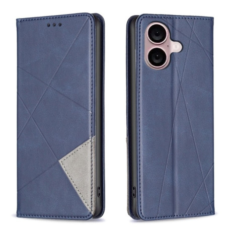 Чехол-книжка Rhombus Texture для iPhone 16 Plus - синий