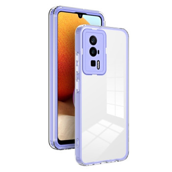 Противоударный чехол Clear Color Frame для Xiaomi Poco F5 Pro/Redmi K60/K60 Pro 5G - фиолетовый