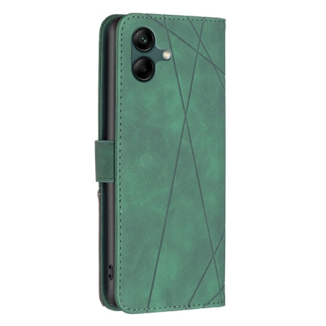 Чехол-книжка Magnetic Buckle Rhombus Texture для Samsung Galaxy A05 - зеленый