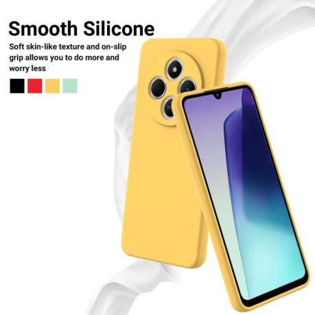 Силиконовый чехол Solid Color Liquid Silicone на Xiaomi Redmi 14C 4G/Poco C75/Redmi A4 5G - желтый
