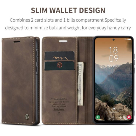 Чехол-книжка CaseMe-013 Multifunctional на Samsung Galaxy A56 - кофейный