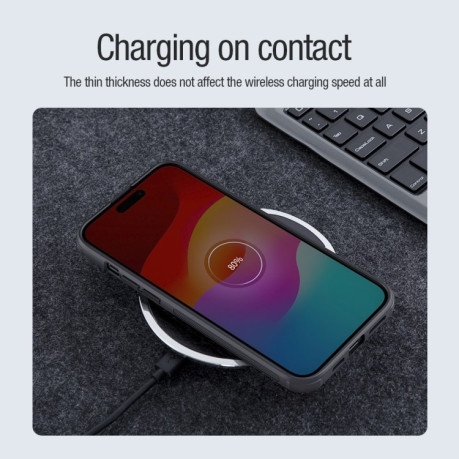 Противоударный чехол NILLKIN Frosted Shield Pro Magnetic Magsafe для iPhone 15 - синий