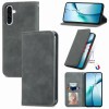 Чехол-книжка в стиле Retro мягкое покрытие Skin Feel деловой дизайн на Samsung Galaxy A57 5G — серый