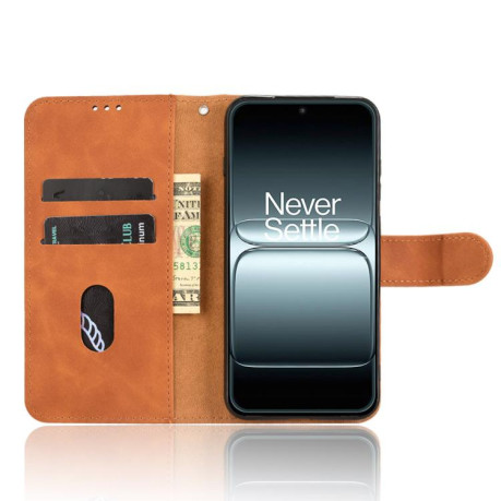 Чехол-книжка Retro Skin Feel Business Magnetic на OnePlus 13T - коричневый