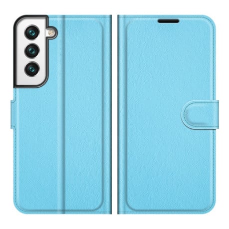 Чехол-книжка Litchi Texture на Samsung Galaxy S22 Plus 5G - синий