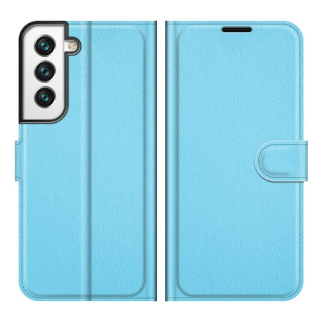 Чехол-книжка Litchi Texture на Samsung Galaxy S22 - синий