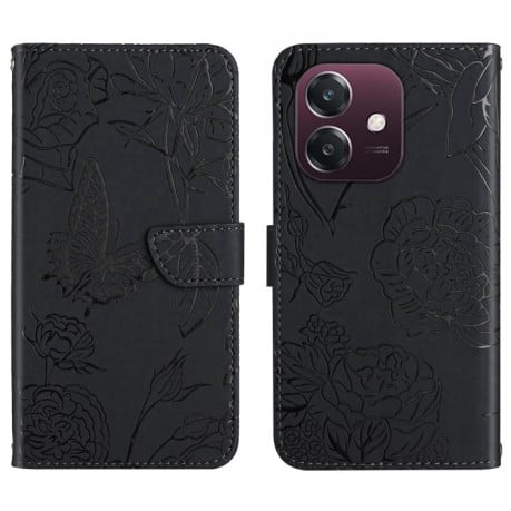 Чехол-книжка Embossed Butterfly для OPPO A3/A3x/A40m- черный