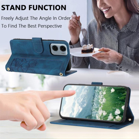 Чехол-книжка Tulips Embossed Leather для Motorola Moto G05 - синий
