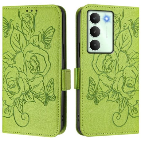 Чехол-книжка Magnetic RFID Anti-theft Leather на Realme 14x Global / V70 5G / C75 5G - зеленый