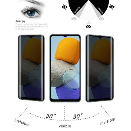 Защитное стекло Full Anti-peeping для Samsung Galaxy M23 - прозрачное