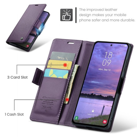 Чохол-книжка CaseMe 023 Butterfly Buckle Litchi RFID Anti-theft Leather  для Samsung Galaxy S25+ 5G - фіолетовий