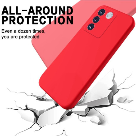 Силиконовый чехол Solid Color Liquid Silicone на Vivo V27e / S16e - красный