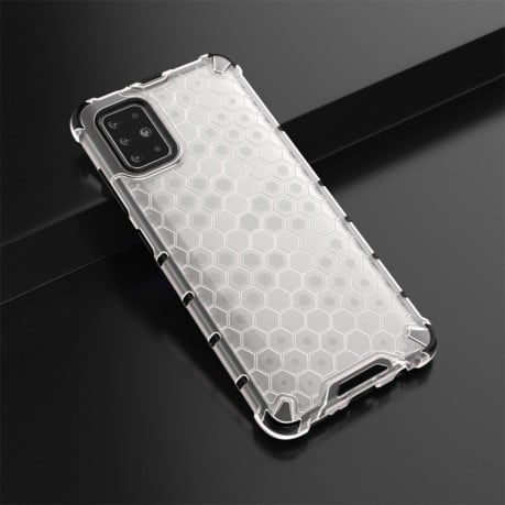 Противоударный чехол Honeycomb на Samsung Galaxy A51-белый