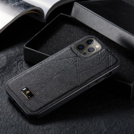 Протиударний чохол Fierre Shann Leather для iPhone 12 Pro Max - Ox Tendon Black