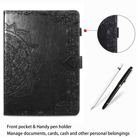 Чохол-книга Embossed Mandala для iPad 10.2 - чорний