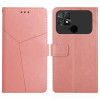 Чехол-книжка  Y-shaped Pattern для Xiaomi Poco C40/Redmi 10c - розовый