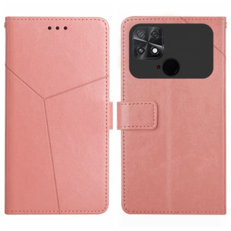 Чехол-книжка  Y-shaped Pattern для Xiaomi Poco C40/Redmi 10c - розовый