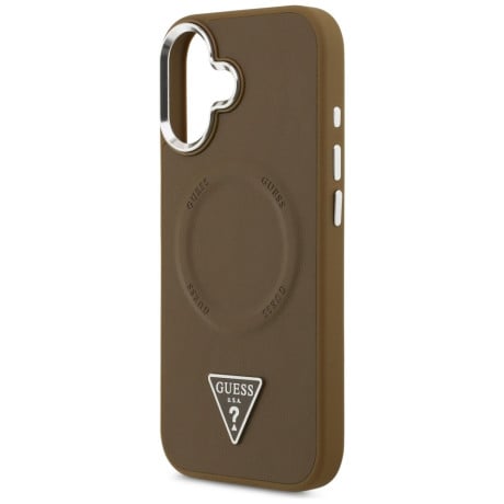Оригинальный чехол Guess Triangle Logo с MagSafe на iPhone 17 - brown