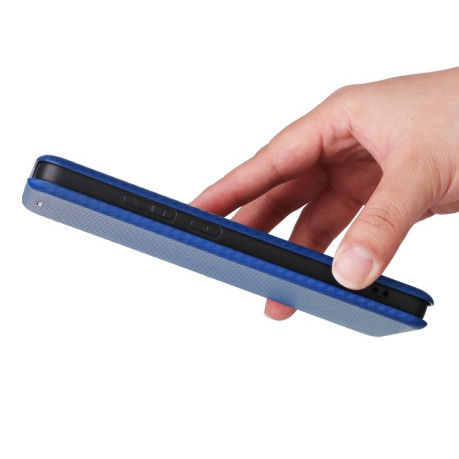Чохол-книжка Carbon Fiber Texture на OPPO Reno12 F/12 FS 5G/4G - синій