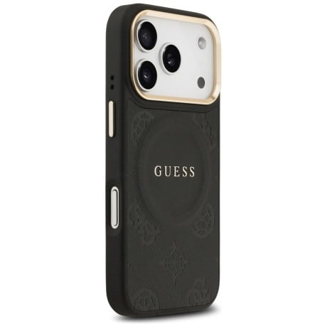Оригинальный чехол Guess Peony Hot Stamp с MagSafe на iPhone 17 Pro - Black