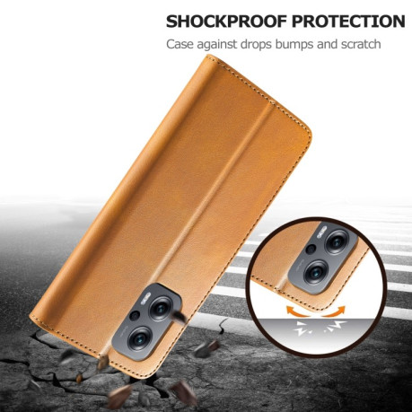 Чехол книжка LC.IMEEKE Calf Texture на Xiaomi Redmi Note 11E/Redme 10 5G - коричневый