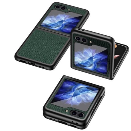 Протиударний чохол Cross Texture All Inclusive для Samsung Galaxy Flip 6 5G - зелений