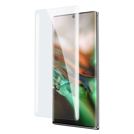 Захисне 3D скло з підтримкою відбитка з УФ лампою UV Liquid Curved Full Glue для Samsung Galaxy Note 10