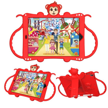Противоударный чехол Cartoon Monkey Kids на iPad 10.22021/2020/2019 - красный