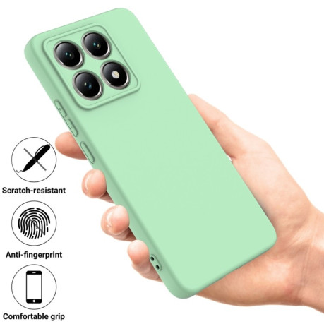 Силиконовый чехол Solid Color Liquid Silicone на Xiaomi 14T Pro - зеленый