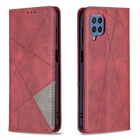 Чехол-книжка Rhombus Texture для Samsung Galaxy M32/A22 4G - красный